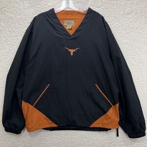 Vintage Texas Longhorns Vesi Sportswear Windbreaker Jacket Black Orange Size M